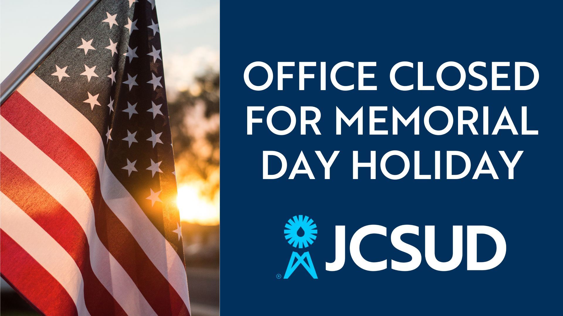 Image saying the office will be closed for Memorial Day