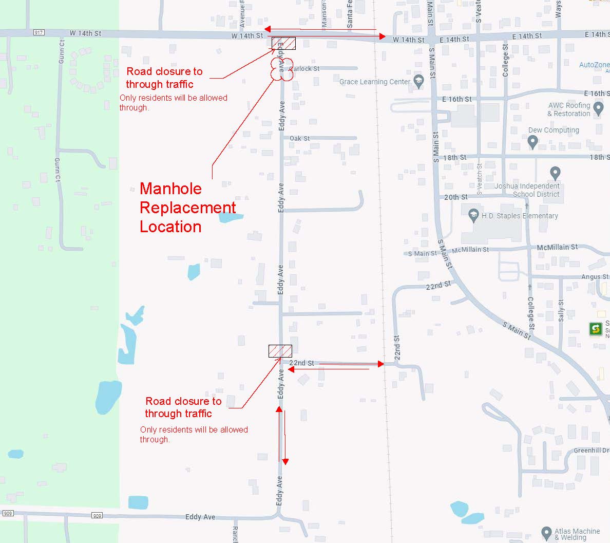 Map Eddy Ave Road Closure